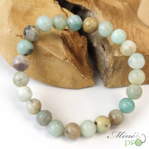 Bracelet Amazonite mixte AB en perles 8mm