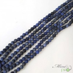 Sodalite MAT en perles rondes 6mm - fil complet