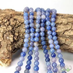 Aventurine bleue en perles rondes 6mm - fil complet